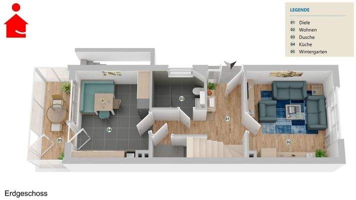 Grundrissvisualisierung, EG