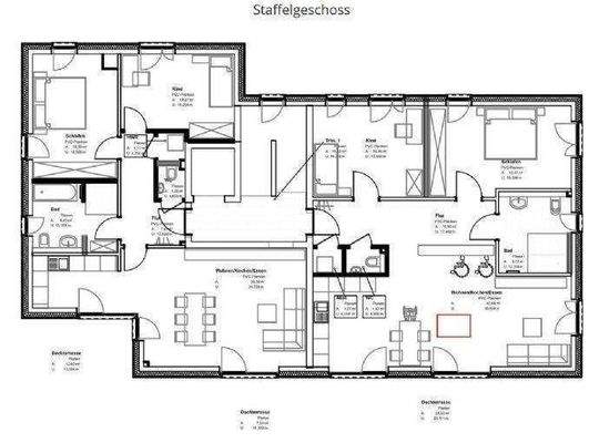 Grundriss Staffelgeschoss-Penthouses
