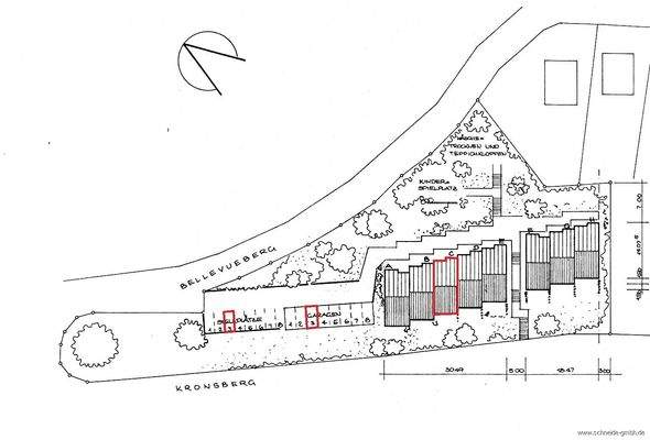 Lageplan WEG Gebäude C, Stell- und Garagenplatz jew. Nr. 3