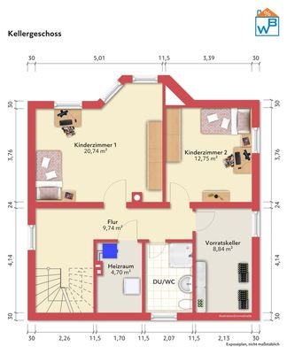aufbereiteter Grundriss Kellergeschoss