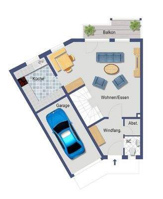 Grundriss Erdgeschoss - nicht maßstabsgetreu