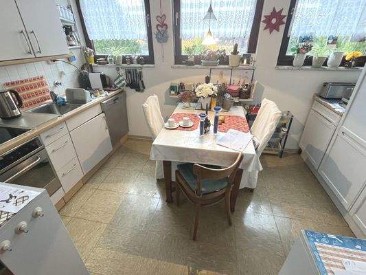 Die Küche im Dachgeschoss