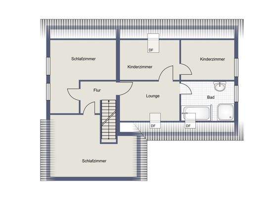 Grundriss Obergeschoss Hauptwohnung