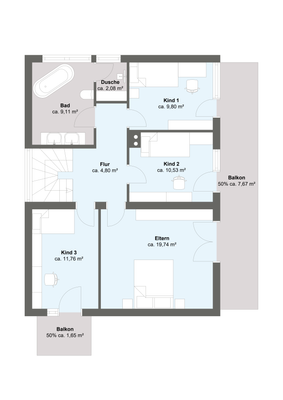 Grundriss Obergeschoss
