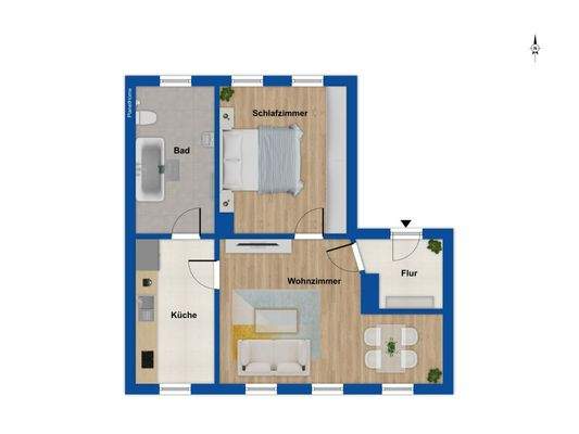 Grundriss Wohnung 1. OG