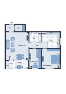 Grundriss WE mitte