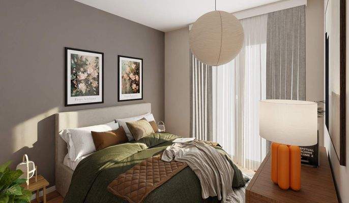 Helles und komfortables Schlafzimmer