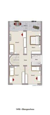 Grundriss OG visualisiert 1490