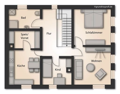 Grundriss OG möbliert