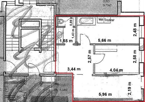 Grundriss mit Maßen