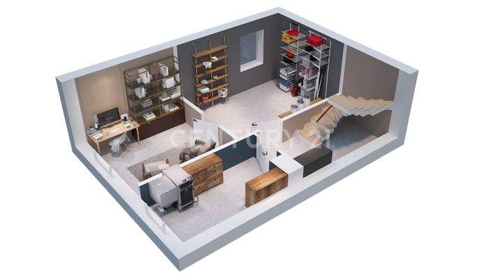 3D visualisierter Grundriss Kellergeschoss