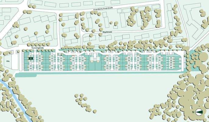 Lage des Reihenhauses im Quartier