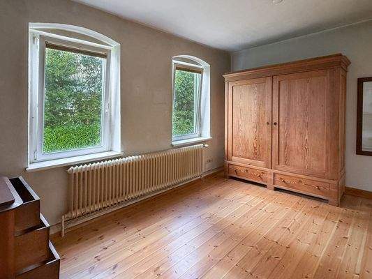 Der historische Pitchpine-Holzboden mit Westausrichtung