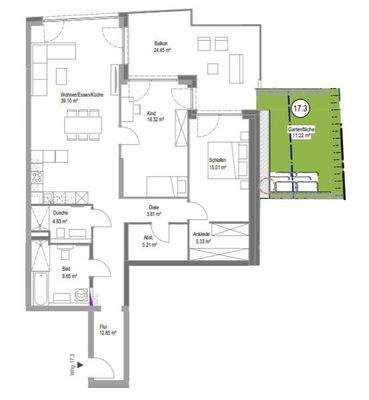 Grundriss Wohnung 17.3