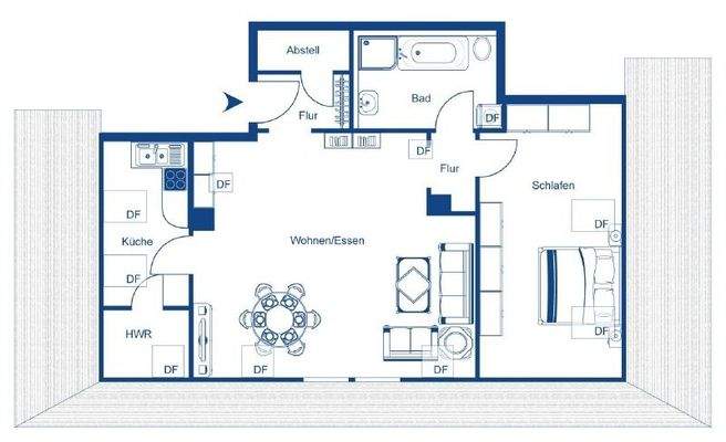 Grundriss WE 11, Dachgeschoss rechts