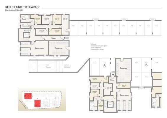 Tiefgarage + Keller Haus A+B