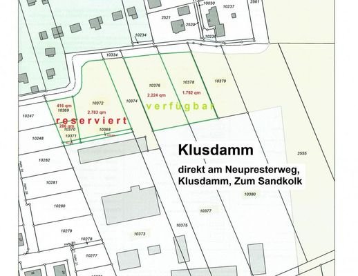 Lageplan der Grundstücke