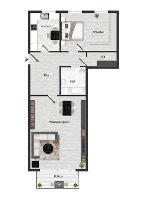 Ideal für Single o. Paar!