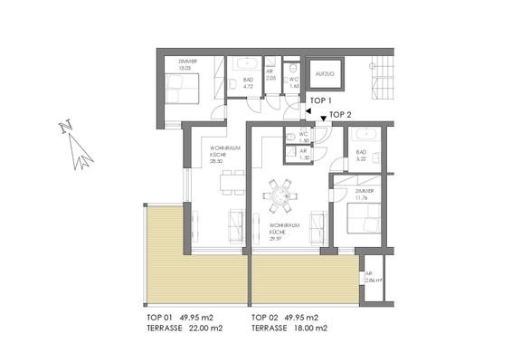 Wohnungsplan TOP 2