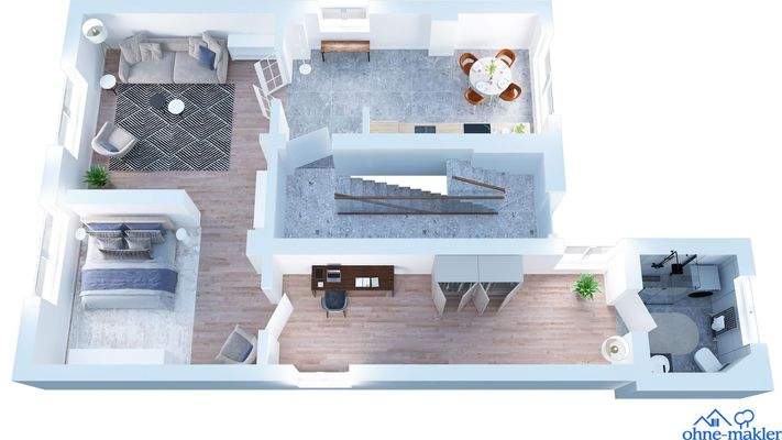 Grundriss dreidimensional