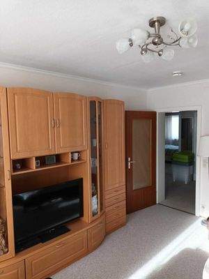 Blick Wohnzimmer-Schlafzimmer