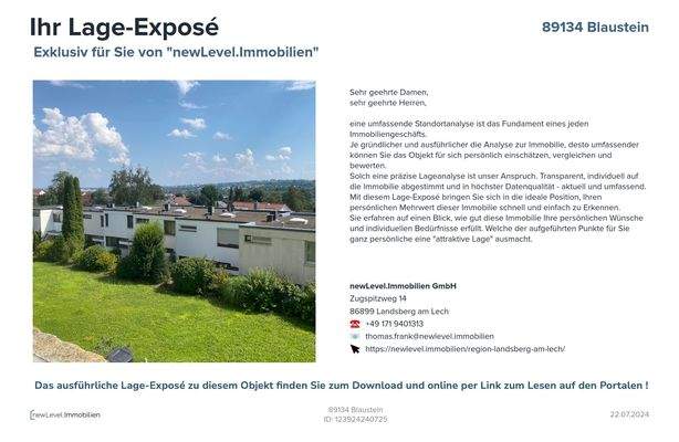 Hinweis auf das Lage-Exposé