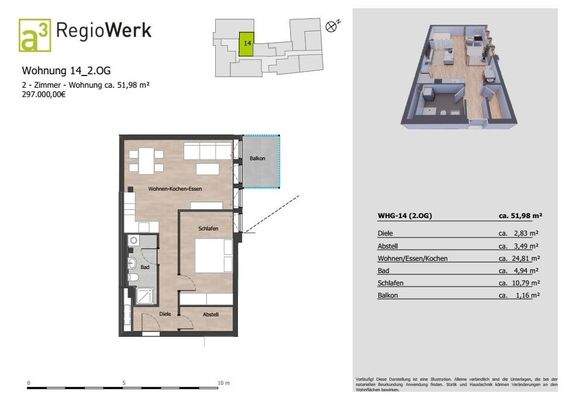 Grundriss Whg. Nr. 14