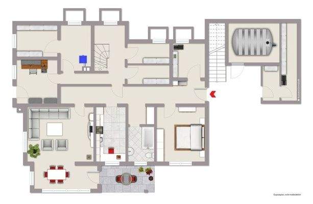 Grundriss Wohnung und Kellerräume UG