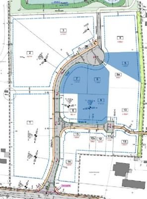 Lageplan über die verfügbaren Grundstücke