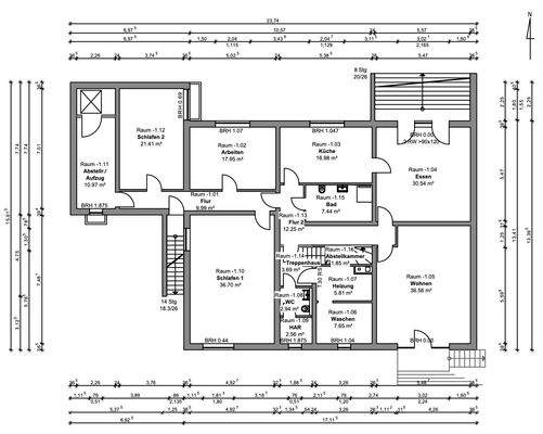 Grundriss Untergeschoss / Kellergeschoss