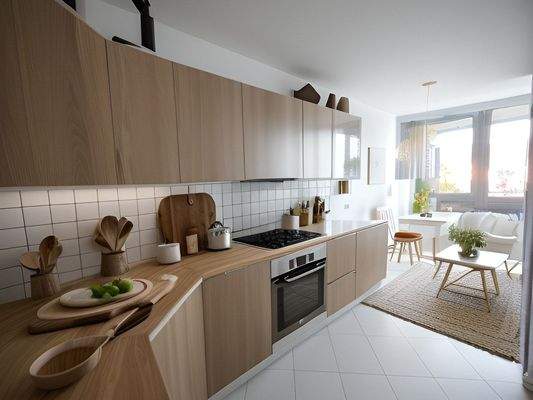 Einbauküche - Essbereich Homestaging