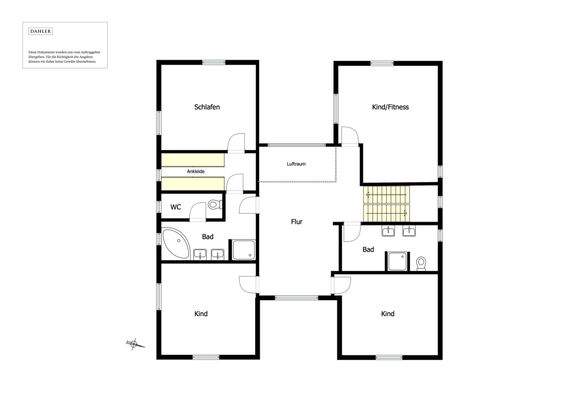 Floor plan of the upper floor