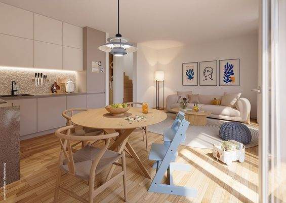 Wohnzimmer + Essbereich Deichhaus WE 011