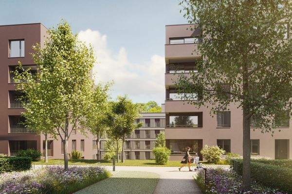 illustrierte Außenansicht Haus B2 und B3