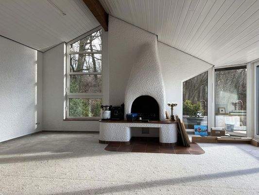 Wohnen/Essen mit offenem Kamin