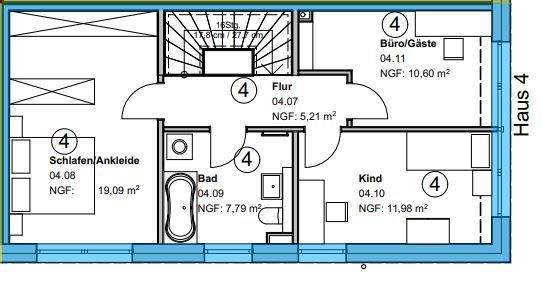 Grundriss Obergeschoss Haus 4 
