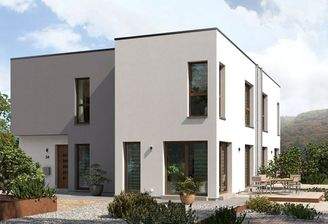 Haus Vorder- und Seitenansicht