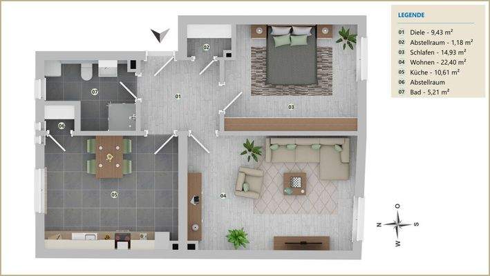 Grundriss 1. Etage rechts Dusche