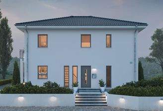 Straßenanischt in der Abenddämmerung