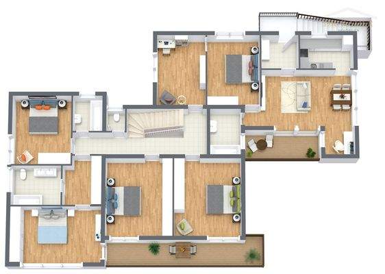 1.Obergeschoß 3D Grundriss