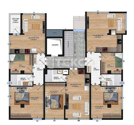 Properties in a Central Location Near the Old Town in Antalya