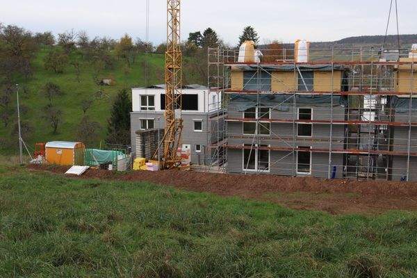 Ansicht von Süden - Rohbau Haus EHW 3