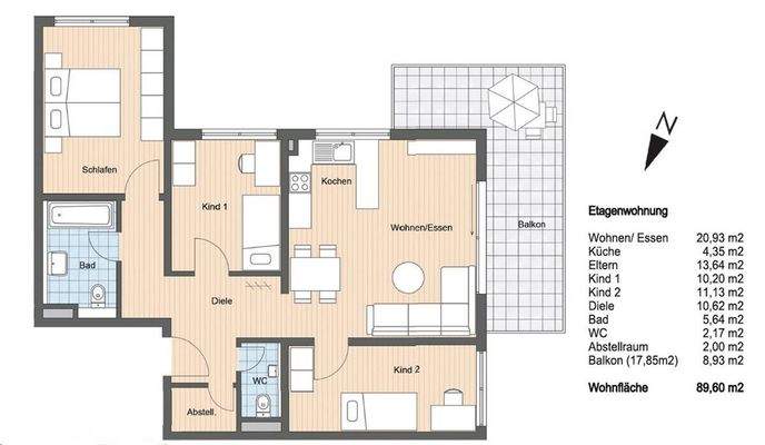 Grundriss mit Massen