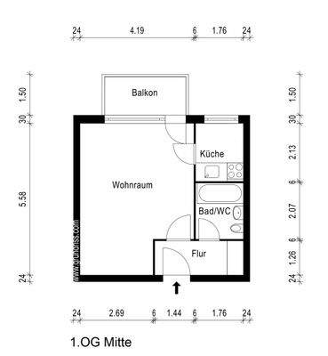 Grundriss Whg 6 OG Mitte