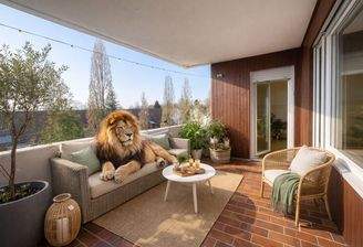 Visualisierung - großer Südbalkon