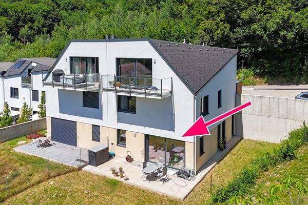 Hausansicht mit Markierung