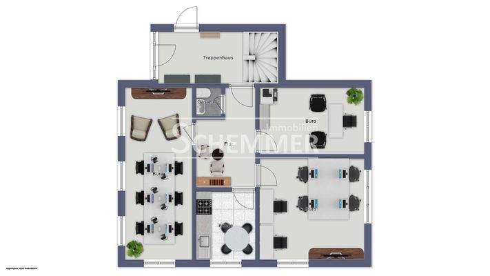 Erdgeschoss I (Büro Haupthaus)