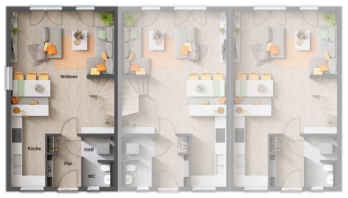 Grundriss Reihenhaus Mainz 128-Erdgeschoss li.