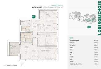 Grundriss Wohnung 12 mit Wohnfläche