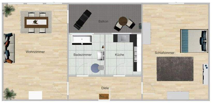 Grundriss 52qm-Wohnungen